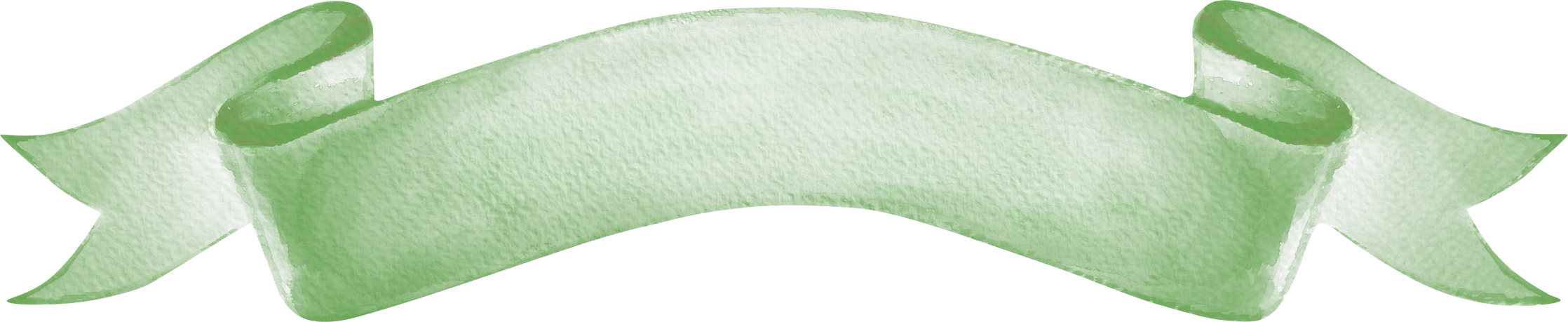 Watercolor Green Ribbon Banner